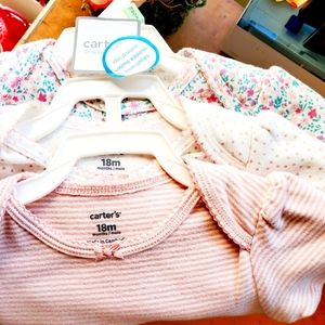 NWT Set of 3 Carters 18mo onesies, pinks/pastels